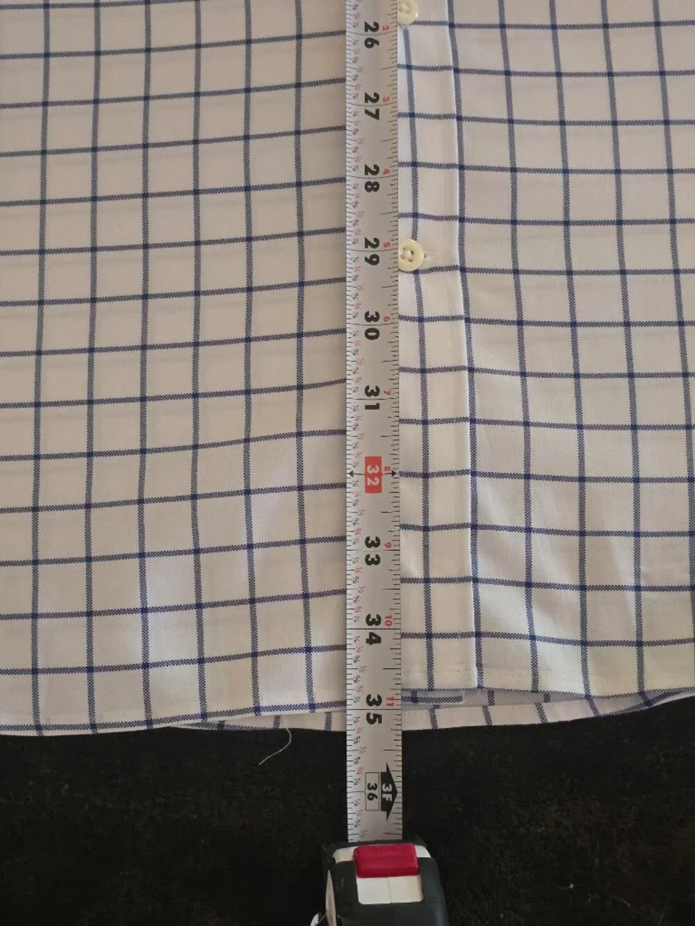 Peter Millar Nanoluxe Easycare Dress Shirt Mens XL White Navy Windowpane Check - Picture 7 of 8